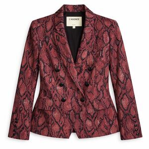 L’Agence Kenzie Blazer Double Breasted Python Print Garnet Black Women 4